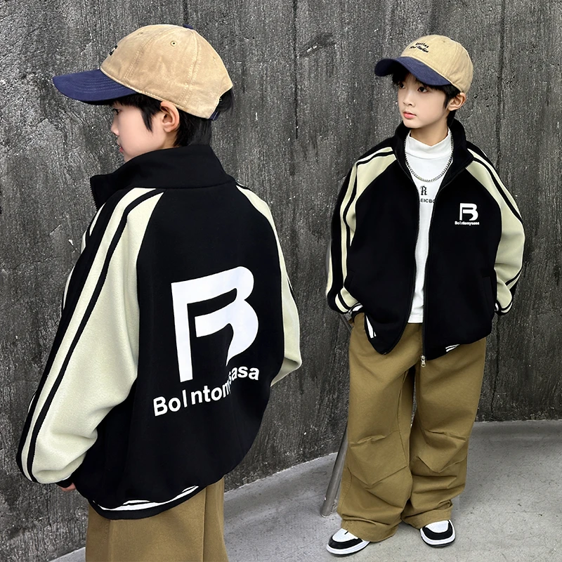 儿童装男童春装棒球服外套春秋款2025新款中大童男孩春季痞帅衣服