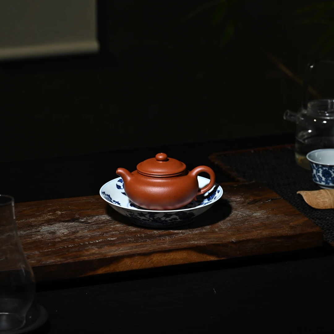 宜兴原矿紫砂壶 仿古壶 全手工制作 原矿无添加生砂红泥180cc
