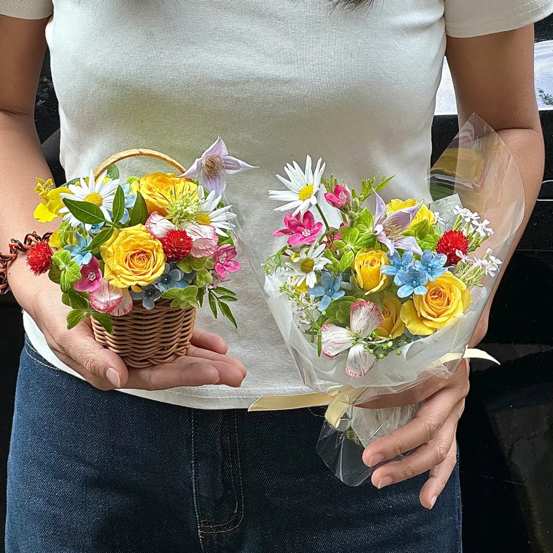 迷你精致mini车载香薰出风口干花小花束伴手礼情人节装饰节日
