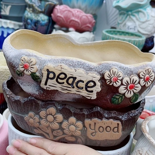 多肉绿植陶瓷花盆9.9包邮