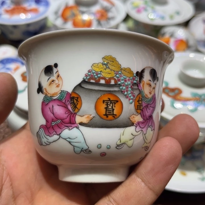 纯手绘精品盖碗杯