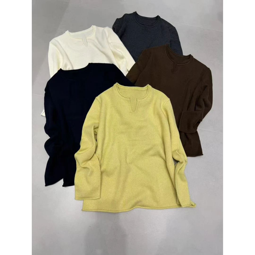 KIKI严选：63093-C+家欧洲站南油秋冬剪刀领洋气针织衫百搭毛衣