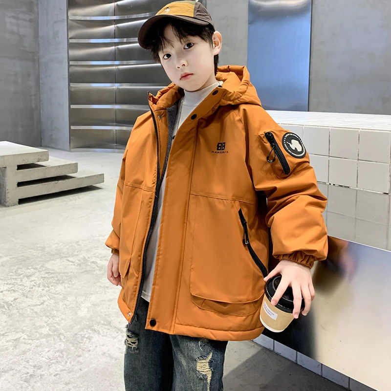 儿童装男童冬装外套2025新款中大童冬季男孩秋冬款加绒加厚冲锋衣