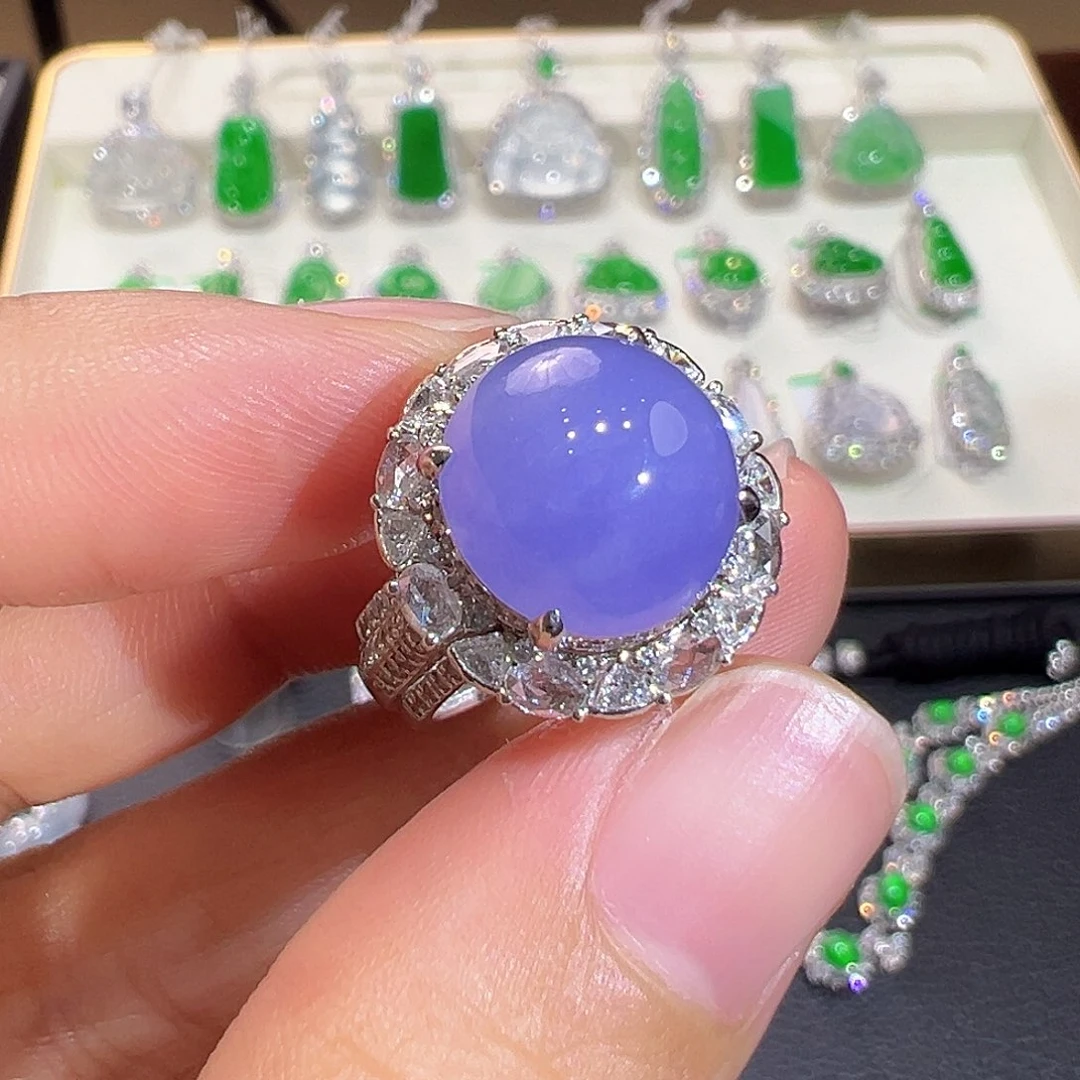 翡翠18K金镶嵌戒指两戴款