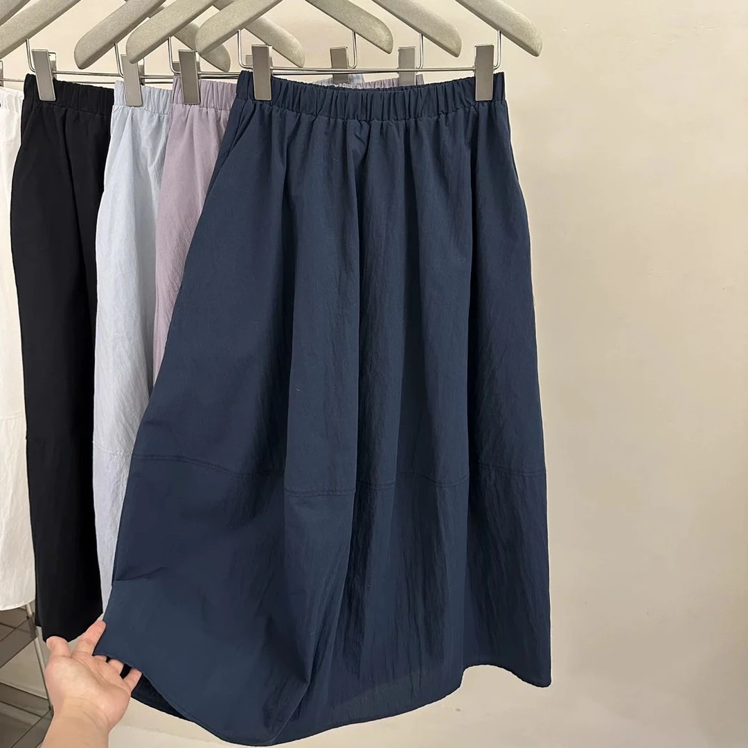 薇莎1839【韩系花苞伞裙 】有口袋温柔风高腰女夏季显瘦中长款长裙