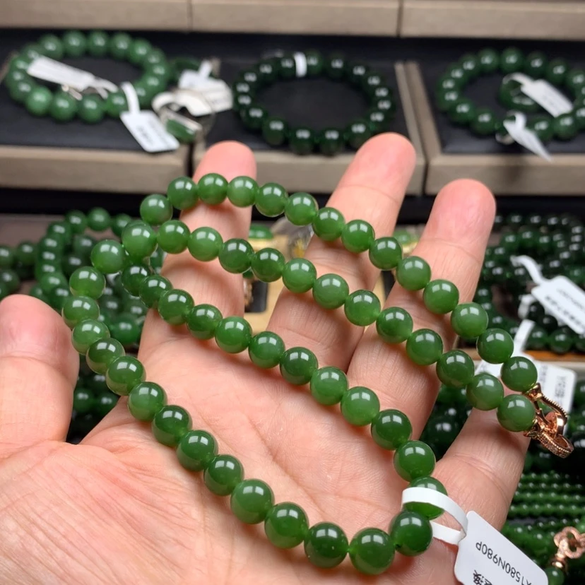 【闪购商品】颈饰未镶嵌和田玉（碧玉）冰辣8m m
