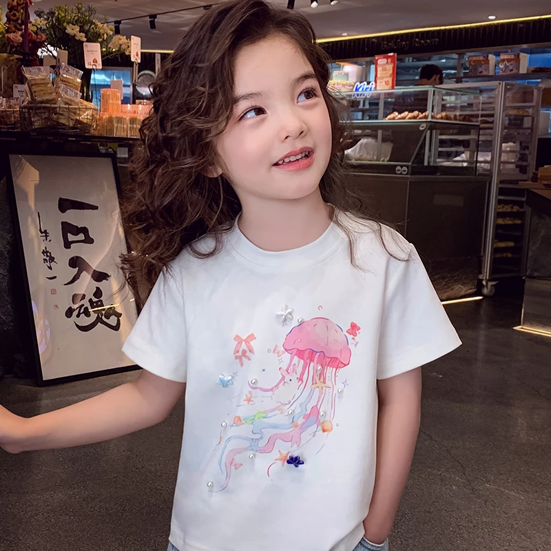 【现货】米米哈罗女童韩系ins宽松短袖时髦洋气T恤休闲上衣X25291