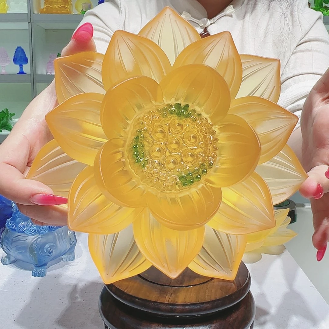 【闪购商品】手工艺品琉璃17.5cm 莲花