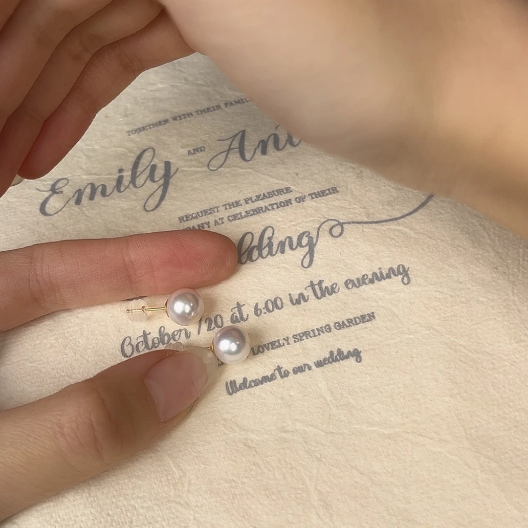 海水珍珠18K金镶嵌耳饰