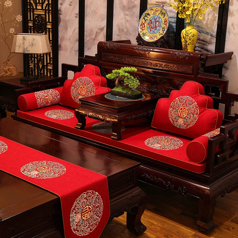 福运连连中式四季通用防滑沙发座垫定制沙发套红木沙发坐垫坐垫