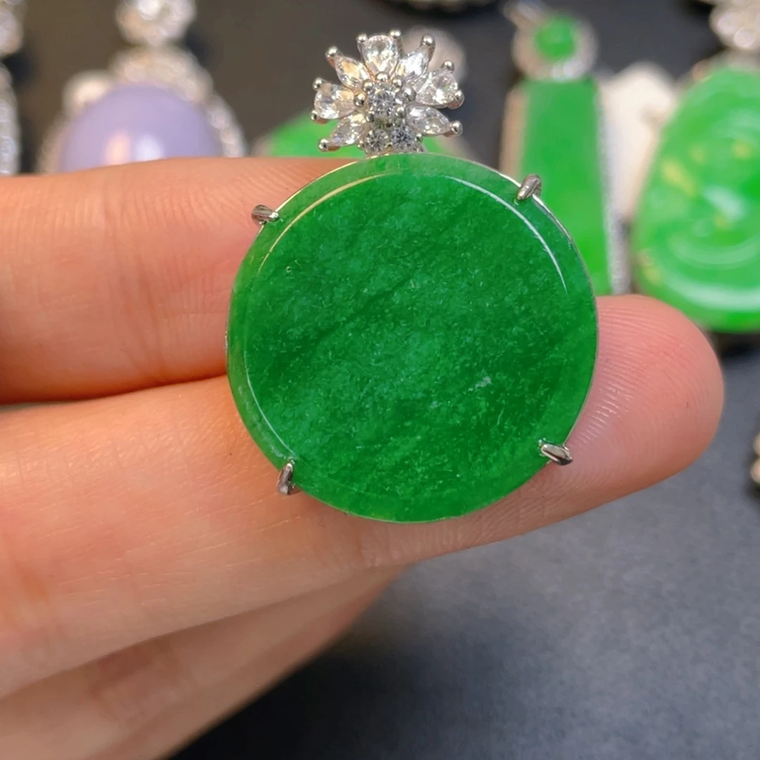 翡翠银S925镶嵌颈饰