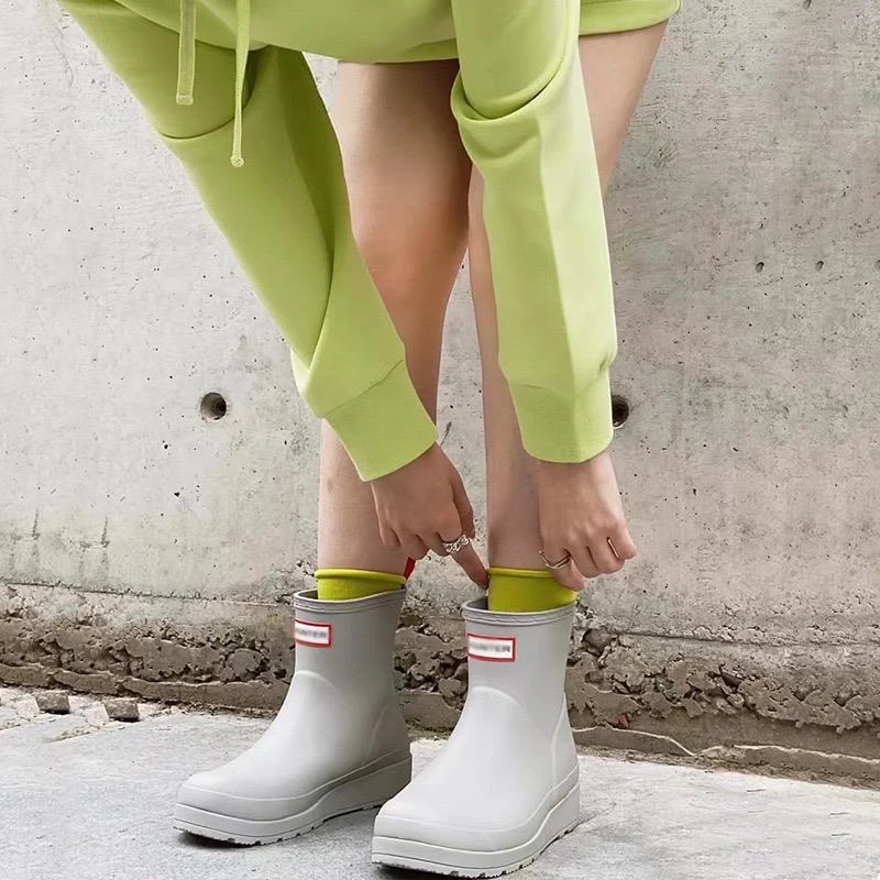 易梦玲同款雨鞋女户外露营雨靴厚底防滑防水矮筒短靴子胶鞋涉水鞋