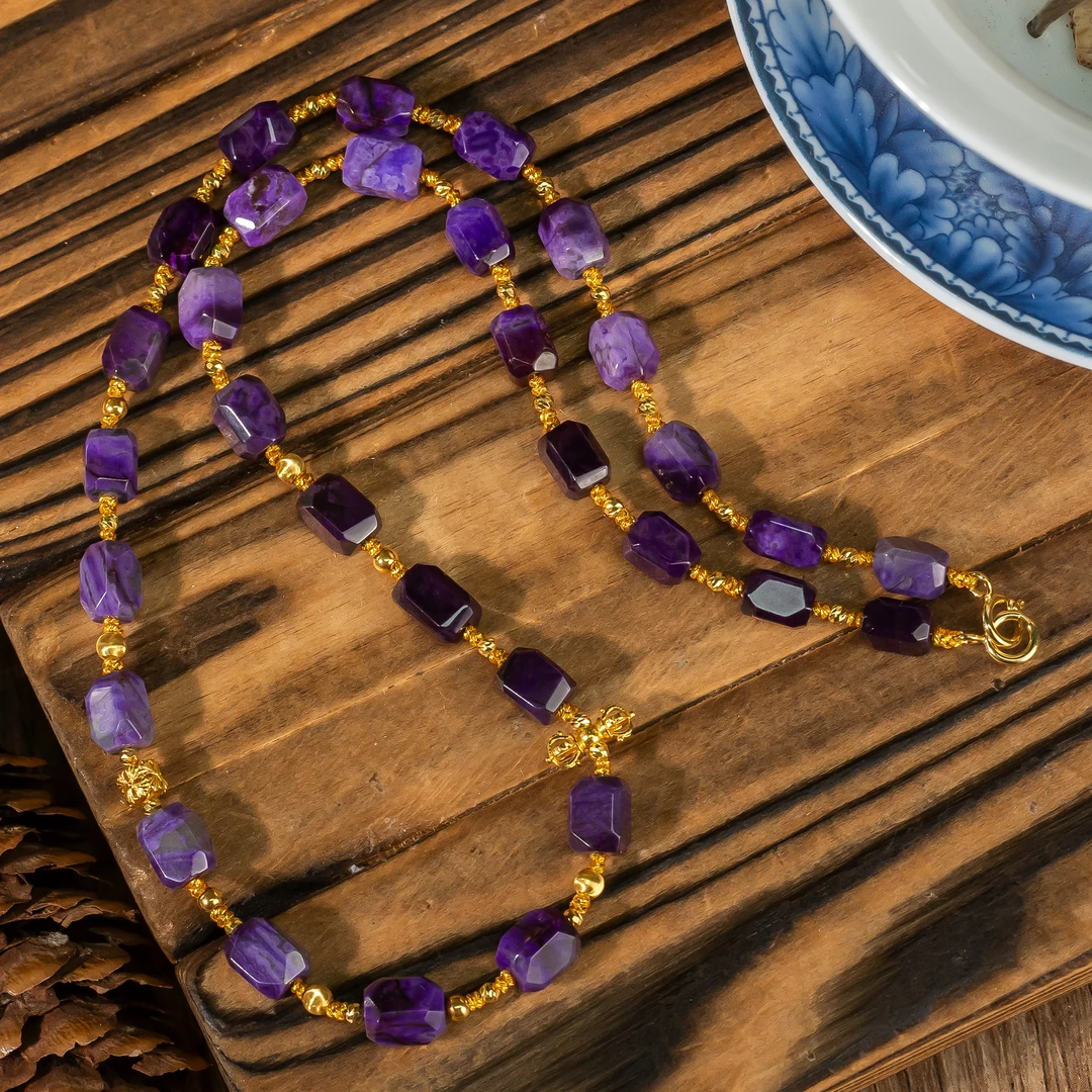 佳人丨18k金老油帝王紫舒俱来锁骨链/40cm+-/多样性发/P5943/均30