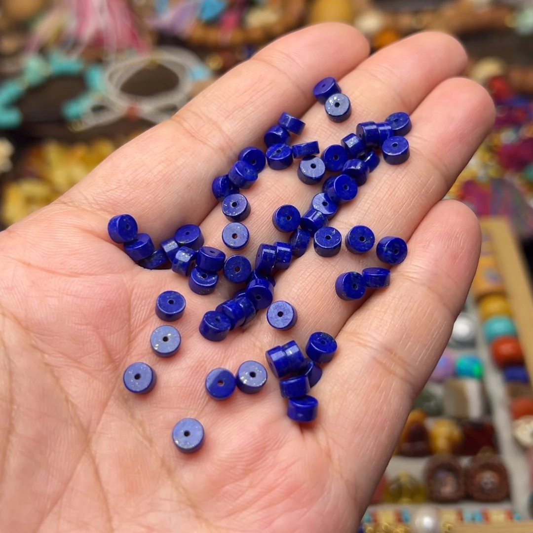 青金石未镶嵌5mm直切隔珠发两颗