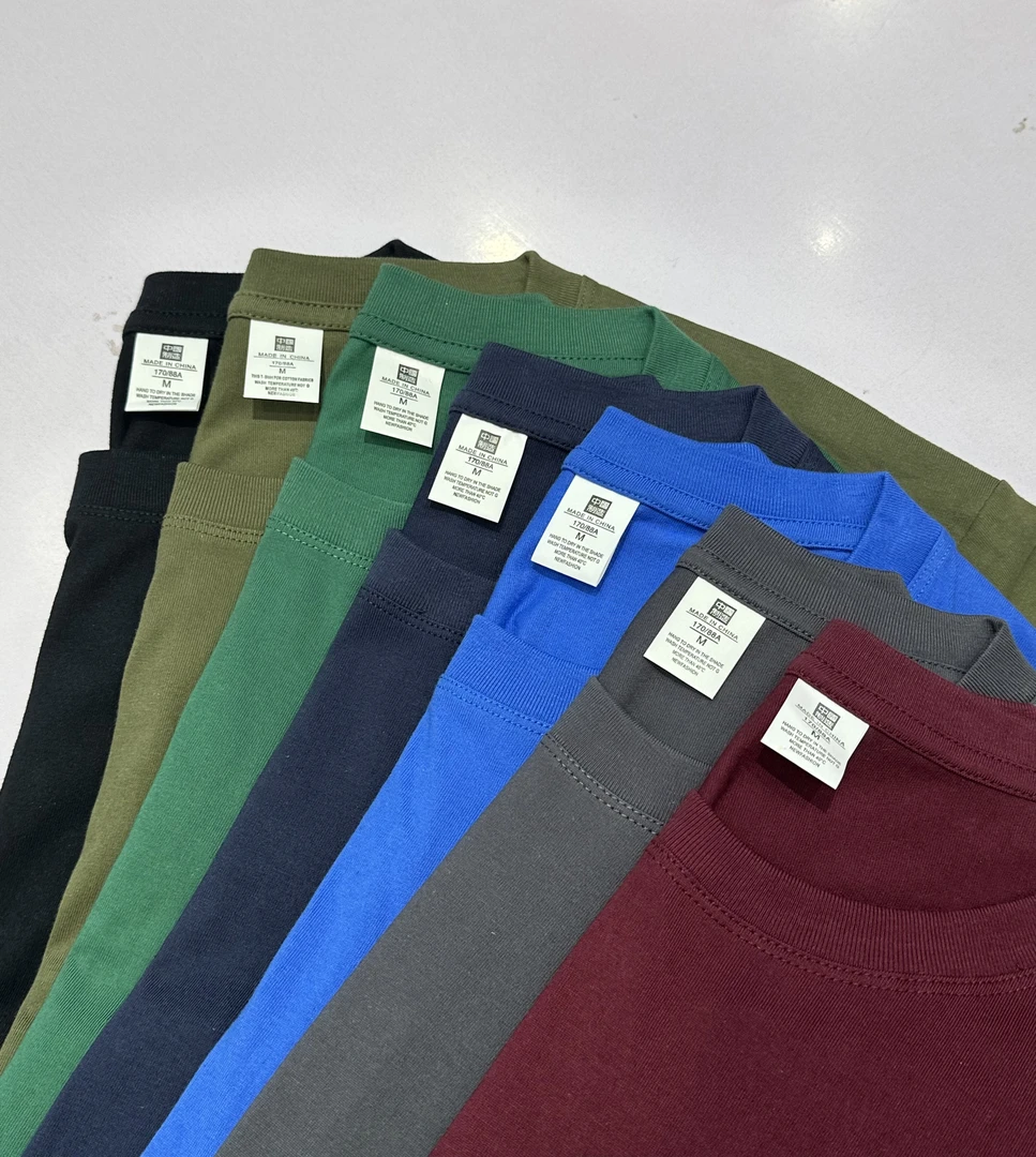 100%新疆长绒棉男女同款彩色半袖圆领套头衫