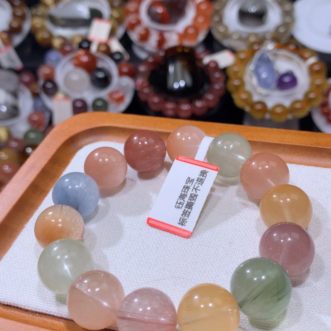 水晶未镶嵌手链彩兔毛14.6mm