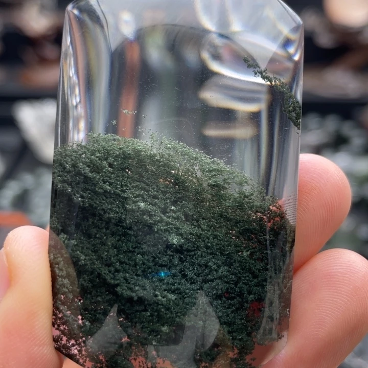 颈饰未镶嵌水晶绿幽灵聚宝盆定制