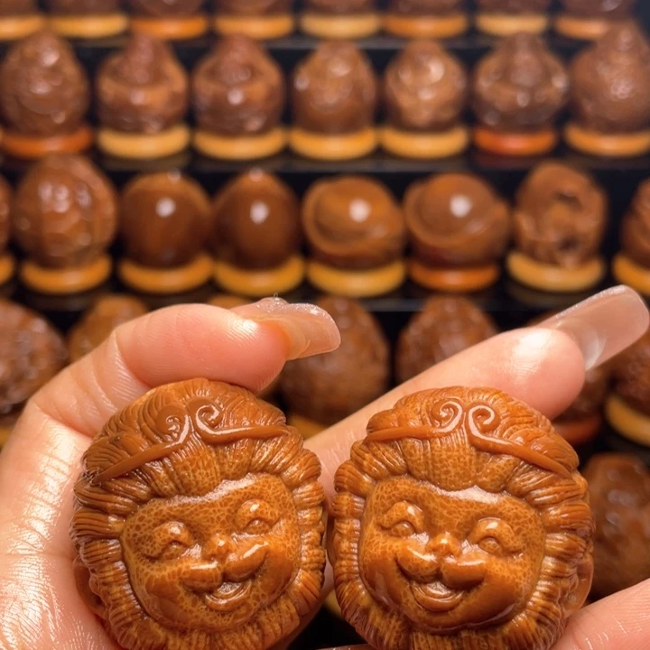 橄榄核把件橙***厨橄榄雕刻