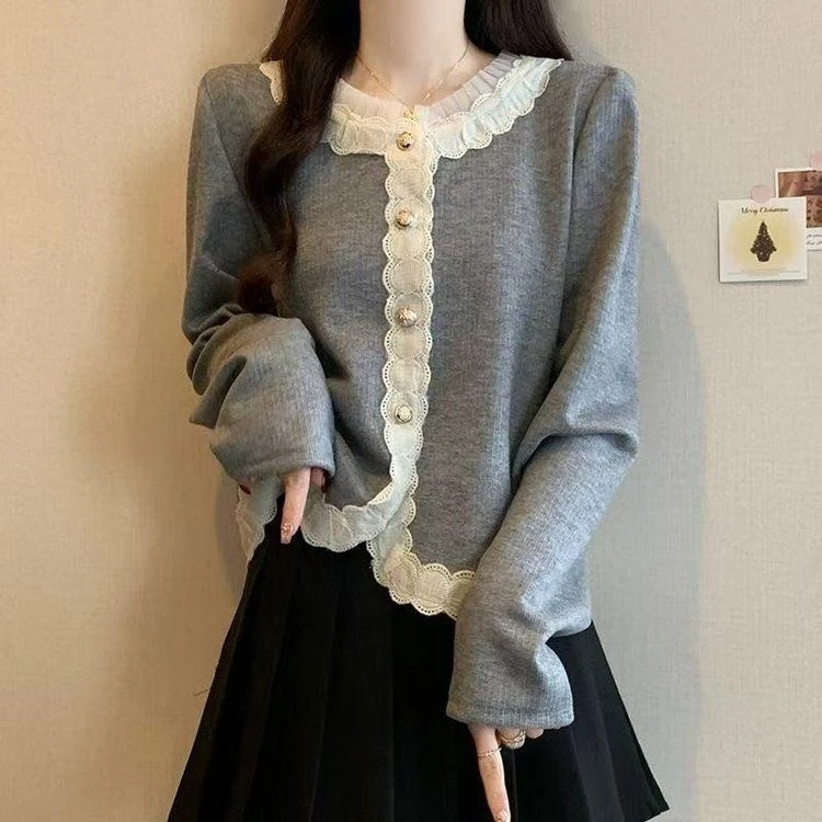 韩版时尚小香风针织开衫女春季气质百搭洋气减龄显瘦打底衫外套