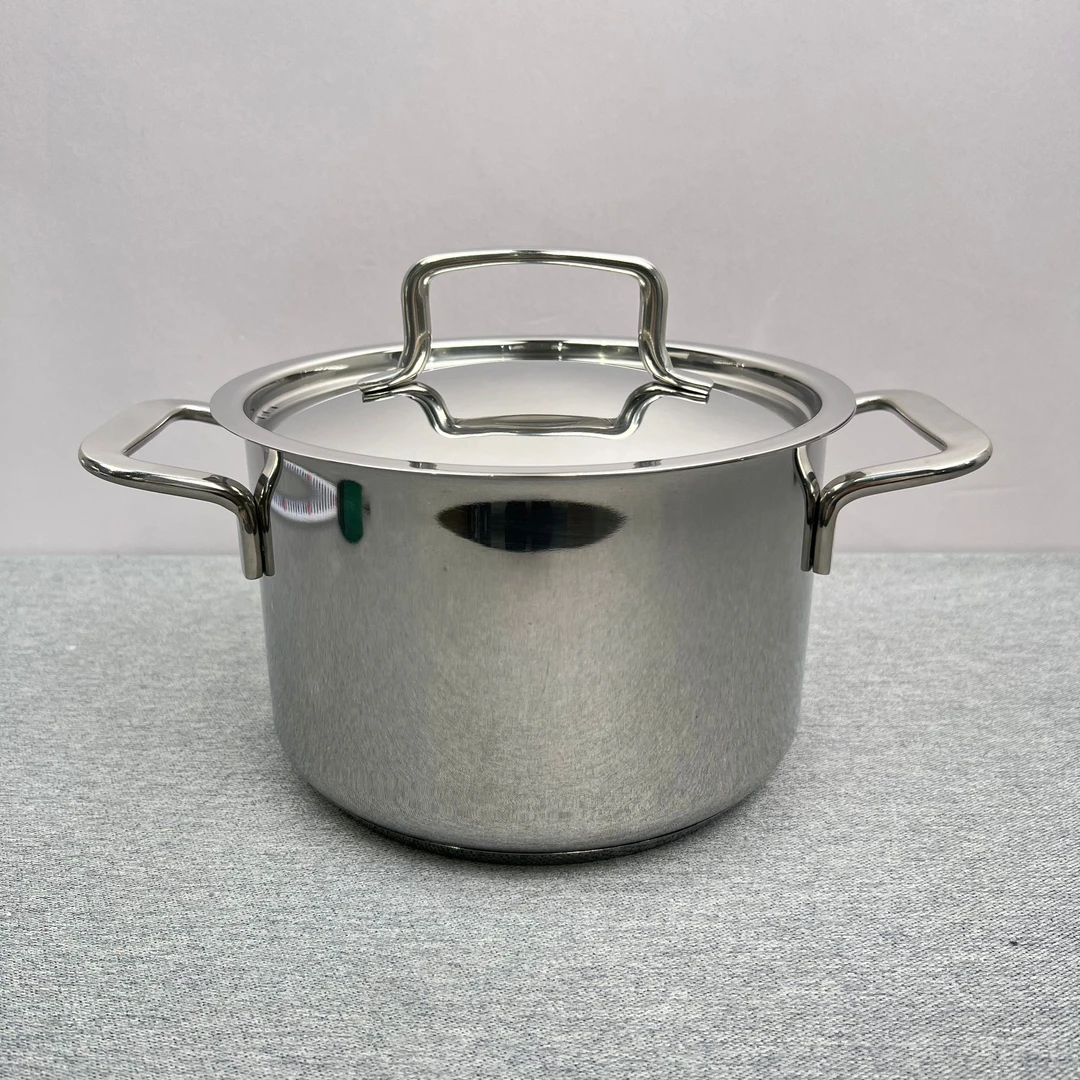 K-023 库存304不锈钢双耳汤锅 20*14CM 3.5L 带盖重约1.58KG