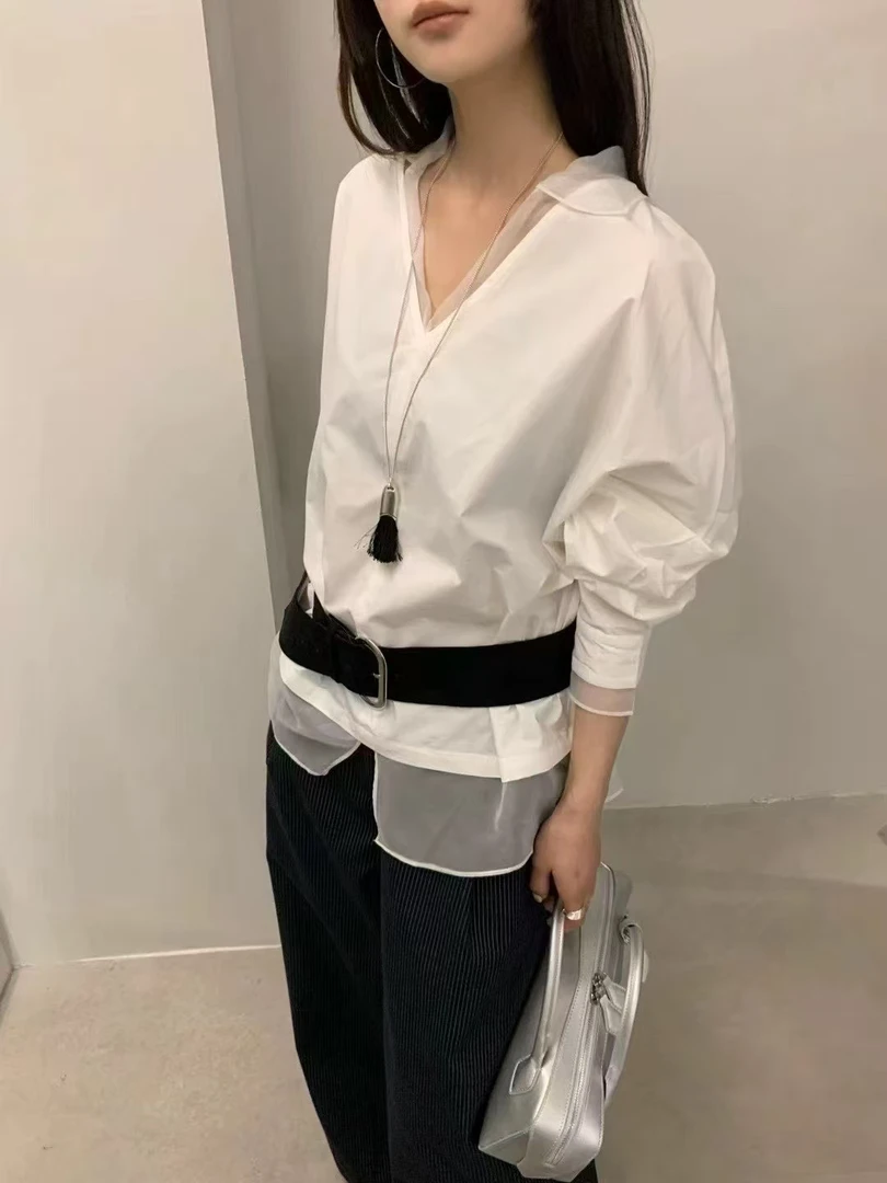 橘子小姐-假两件衬衣 简约极简