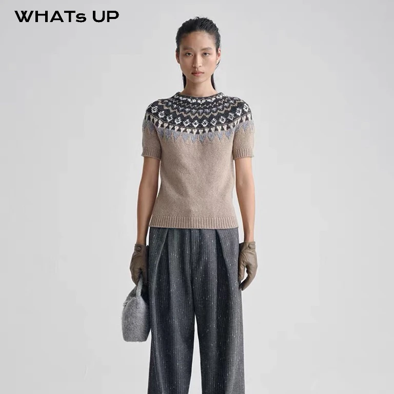 Roderic wong 25AW 设计师品牌 提花圆领上衣 WHATsUP