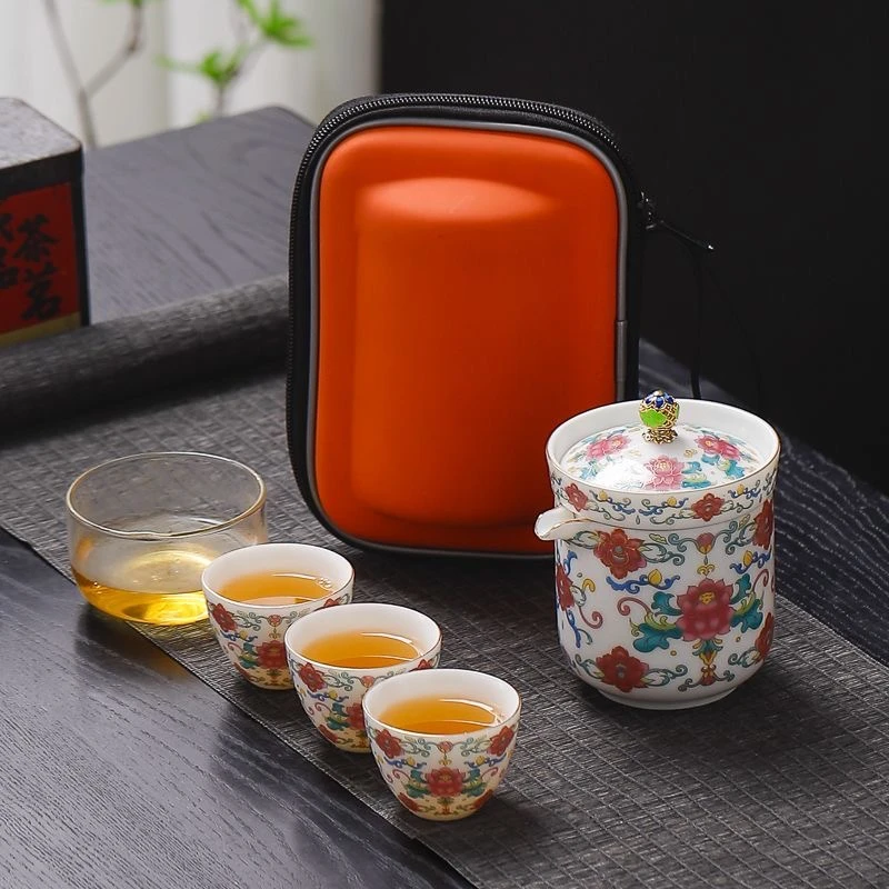 216羊脂玉出差茶具茶艺茶具户外茶具套装便携陶瓷便携式户外高档