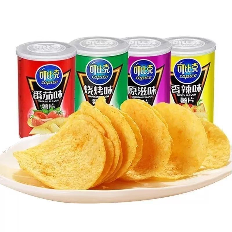 可比克薯片45g/罐番茄味烧烤味薯片休闲膨化零食可以吃到2026年4月脆升升