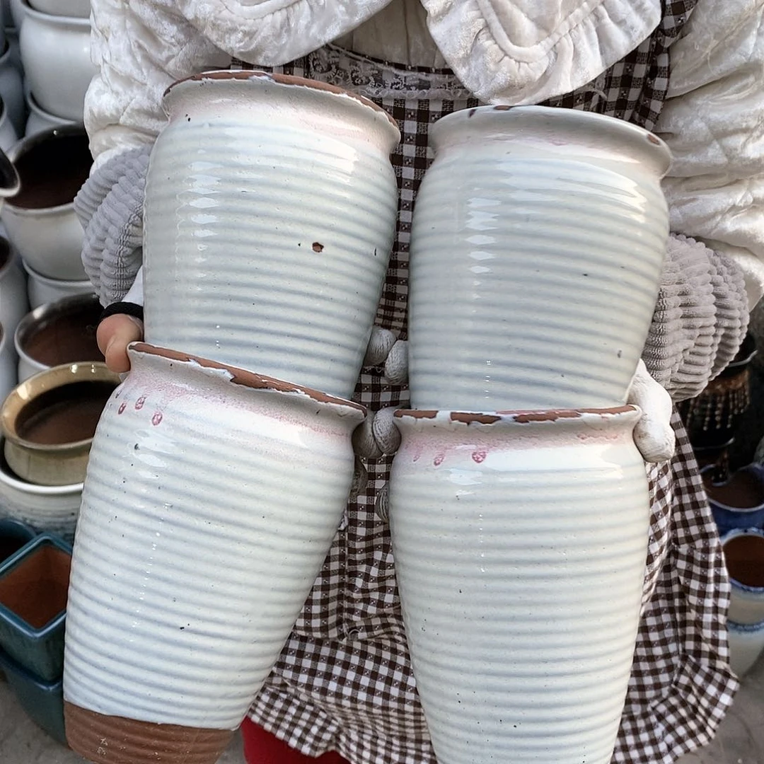 紫砂花盆瑕疵口10高17瑕疵