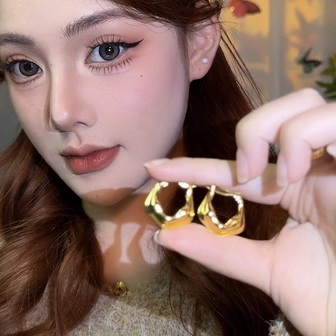 合金耳饰 欧美小众设计扭曲金属不规则耳环冷淡风高级感个性潮人