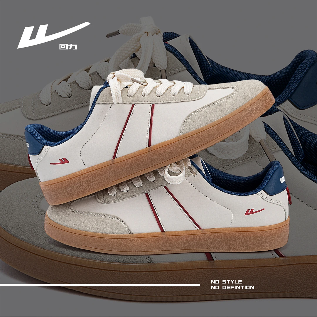 回力德训鞋男款2025春季新款白色百搭休闲板鞋男士潮流软底帆布鞋