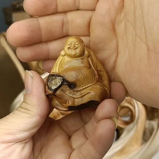 柏木（崖柏）太行崖柏笑佛手把件