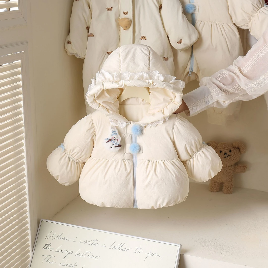 婴幼儿羽绒服2025冬季宝宝加厚白鸭绒外套女童保暖羽绒中长款Aa类