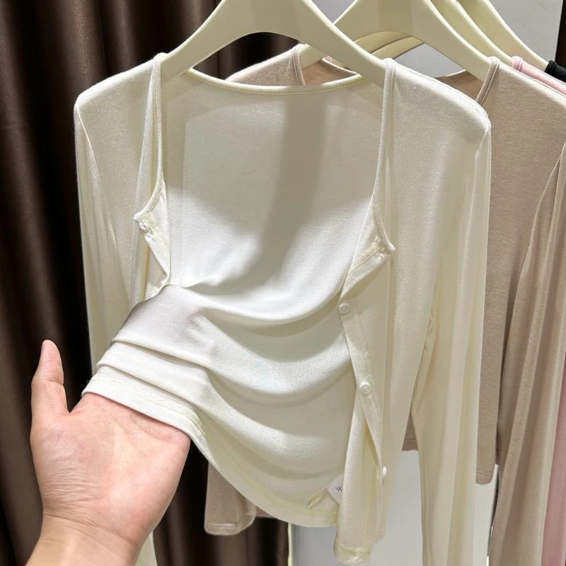 青少年上衣夏季女装开衫披肩冰丝莫代尔防晒看外搭大码长袖薄款罩