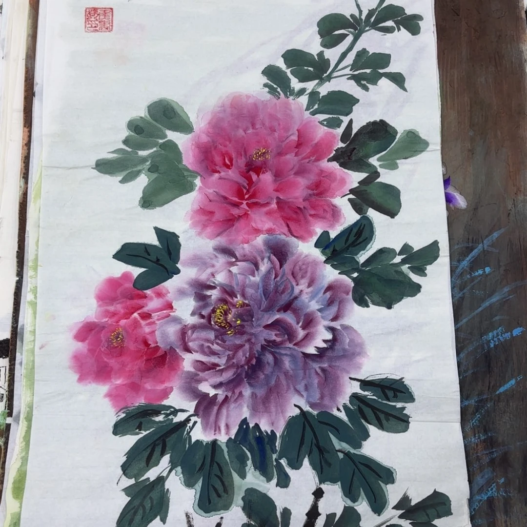 国画四尺四开花鸟赵