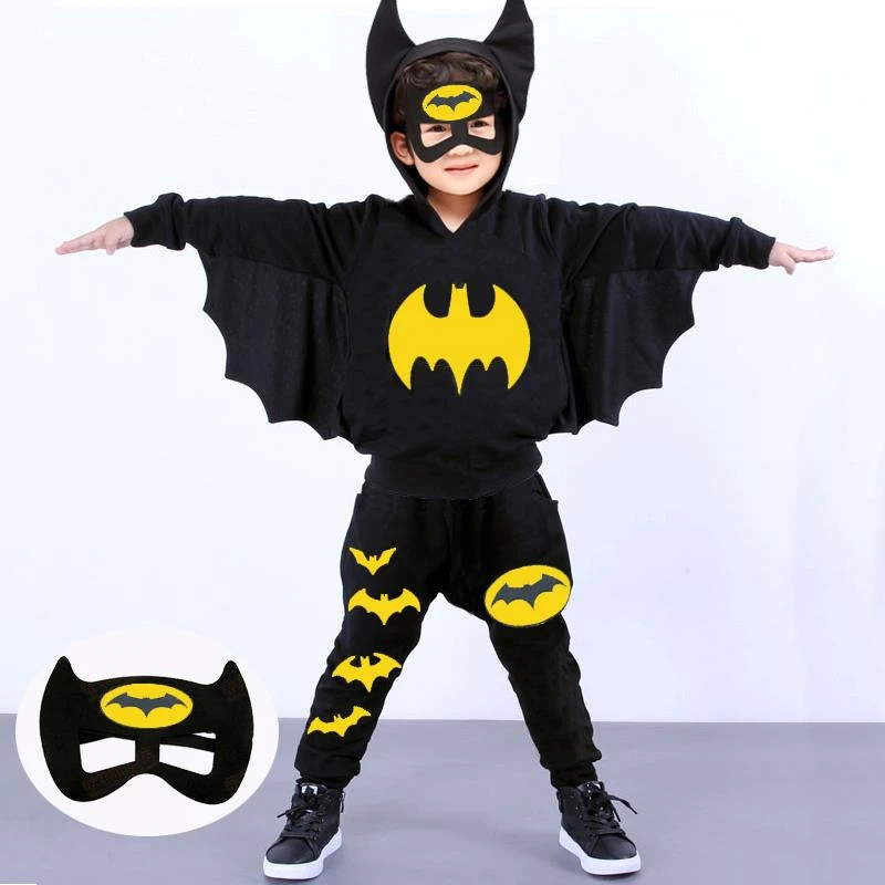 万圣节儿童服装男蜘蛛人超人衣服奥特曼童装蝙蝠侠表演套装秋卫衣