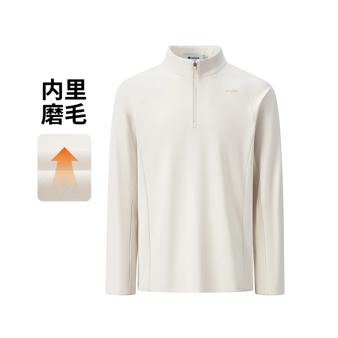 [明星同款]navigare意大利小帆船半高领运动卫衣男磨毛保暖长T恤