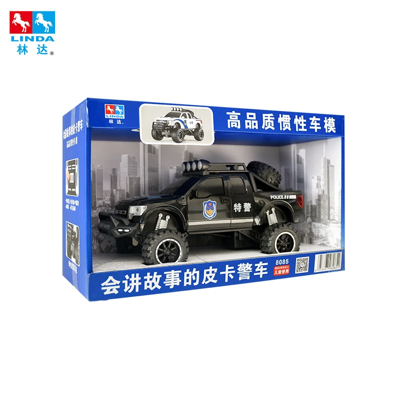 林达仿真警车玩具故事儿歌早教益智滑行生日礼物警车越野车音乐车