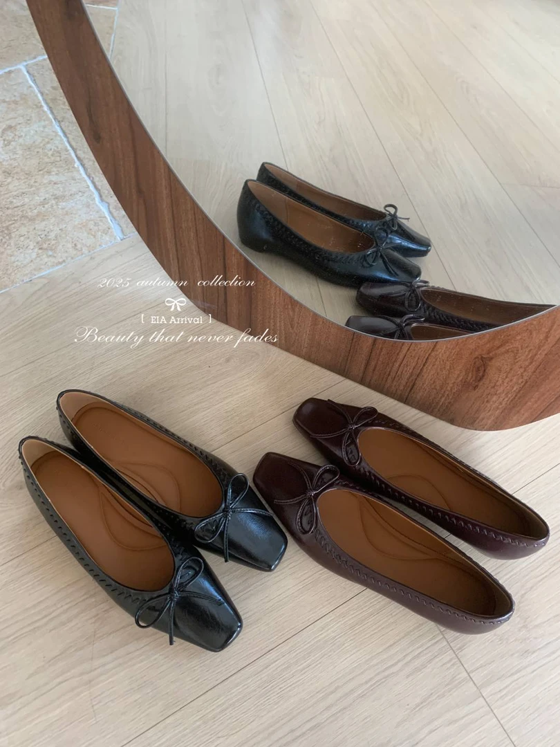 【EIA一尧】优雅法式方头复古芭蕾单鞋小众ins风百搭蝴蝶结玛丽珍鞋