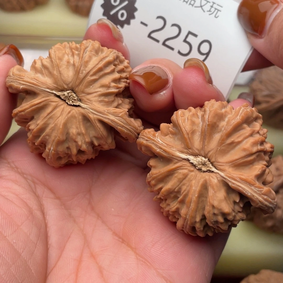 把件文玩核桃45头货白狮子