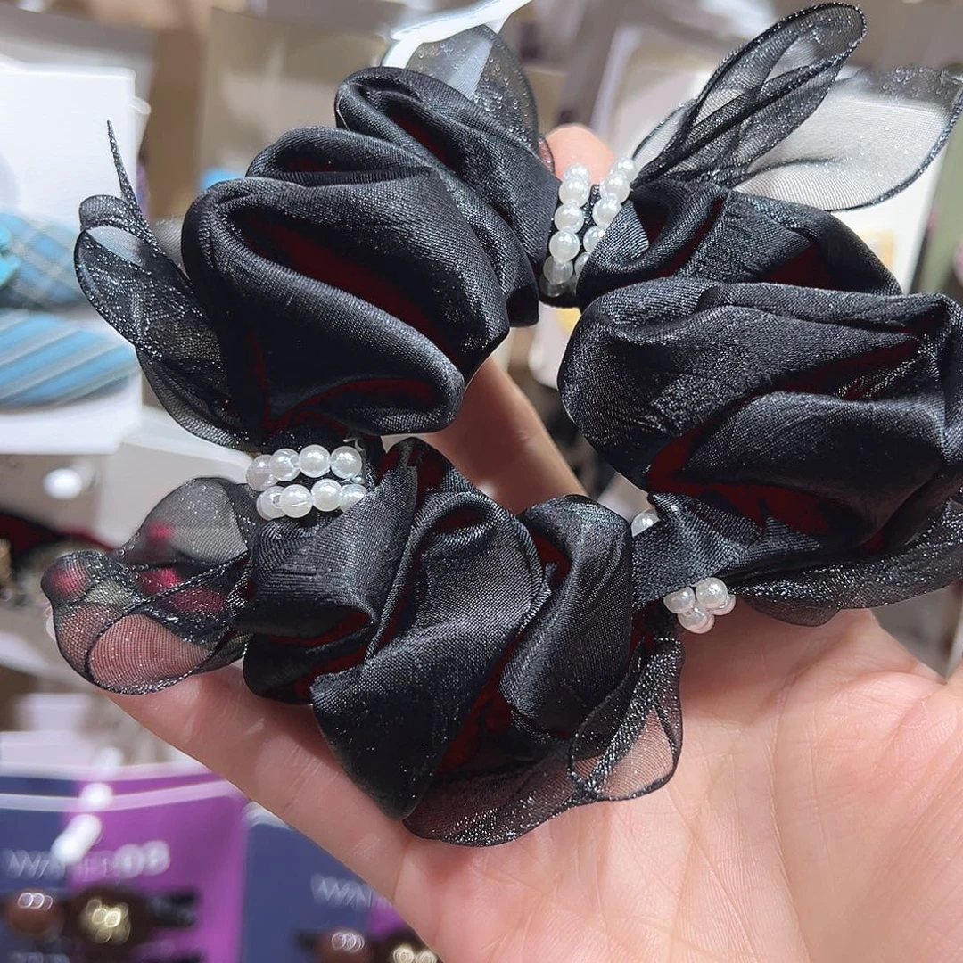 非金属珍珠蝴蝶结发圈