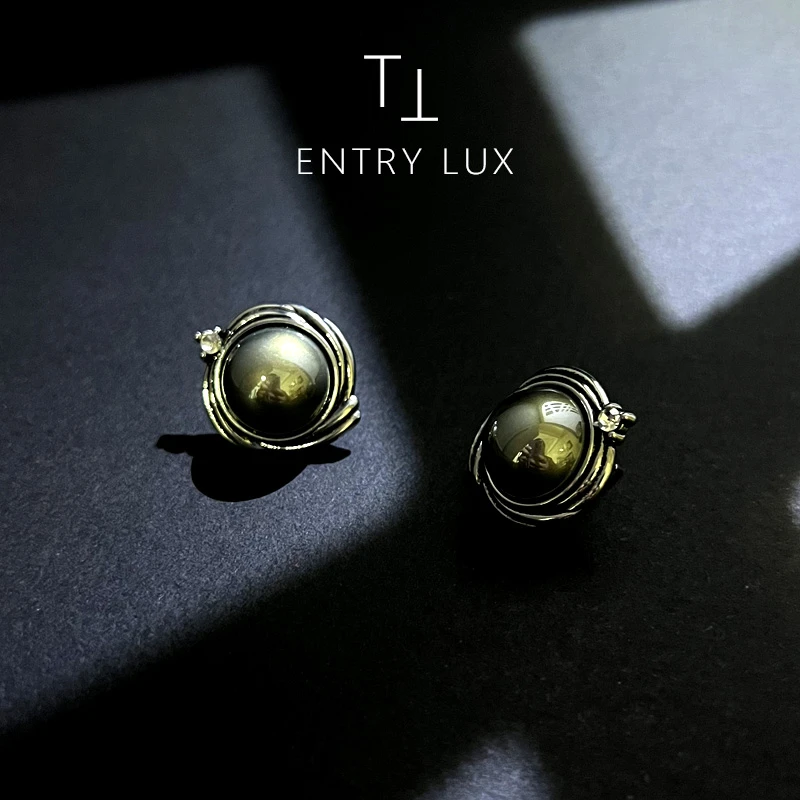 铜合金亚克力耳饰 铜合金/TT-ENTRY LUX【清眸】合成立方锆 T008灰