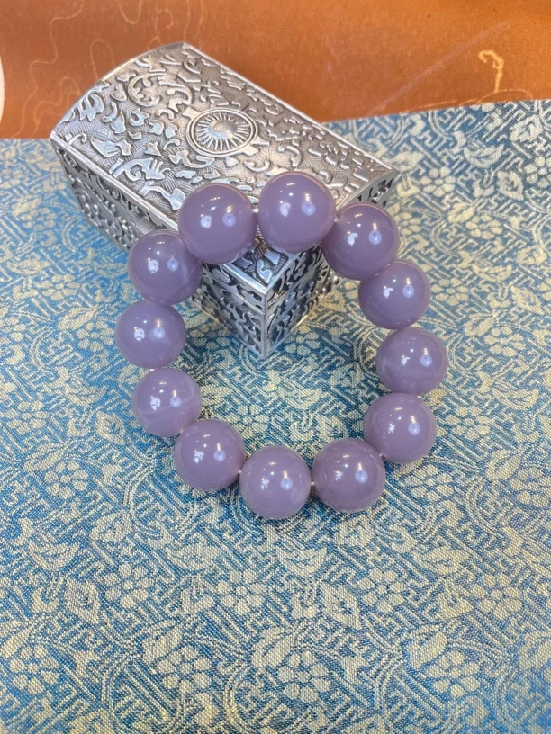大美精选精品高端烟紫圆珠单圈手串