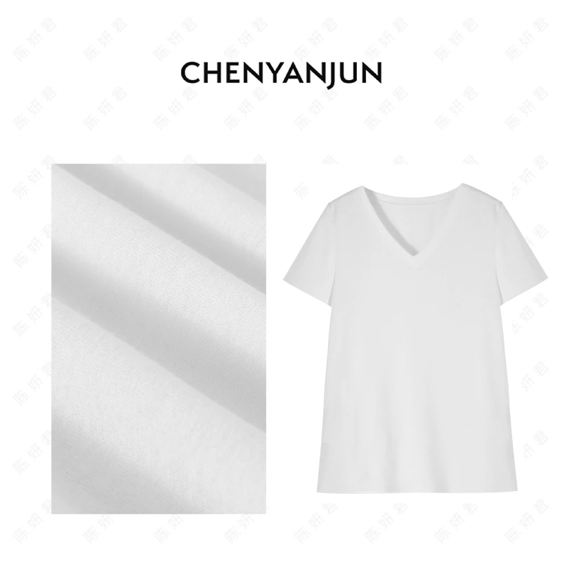 【雪大】亚麻棉V领老钱基础百搭纸片T CYJ-WWO73-W667