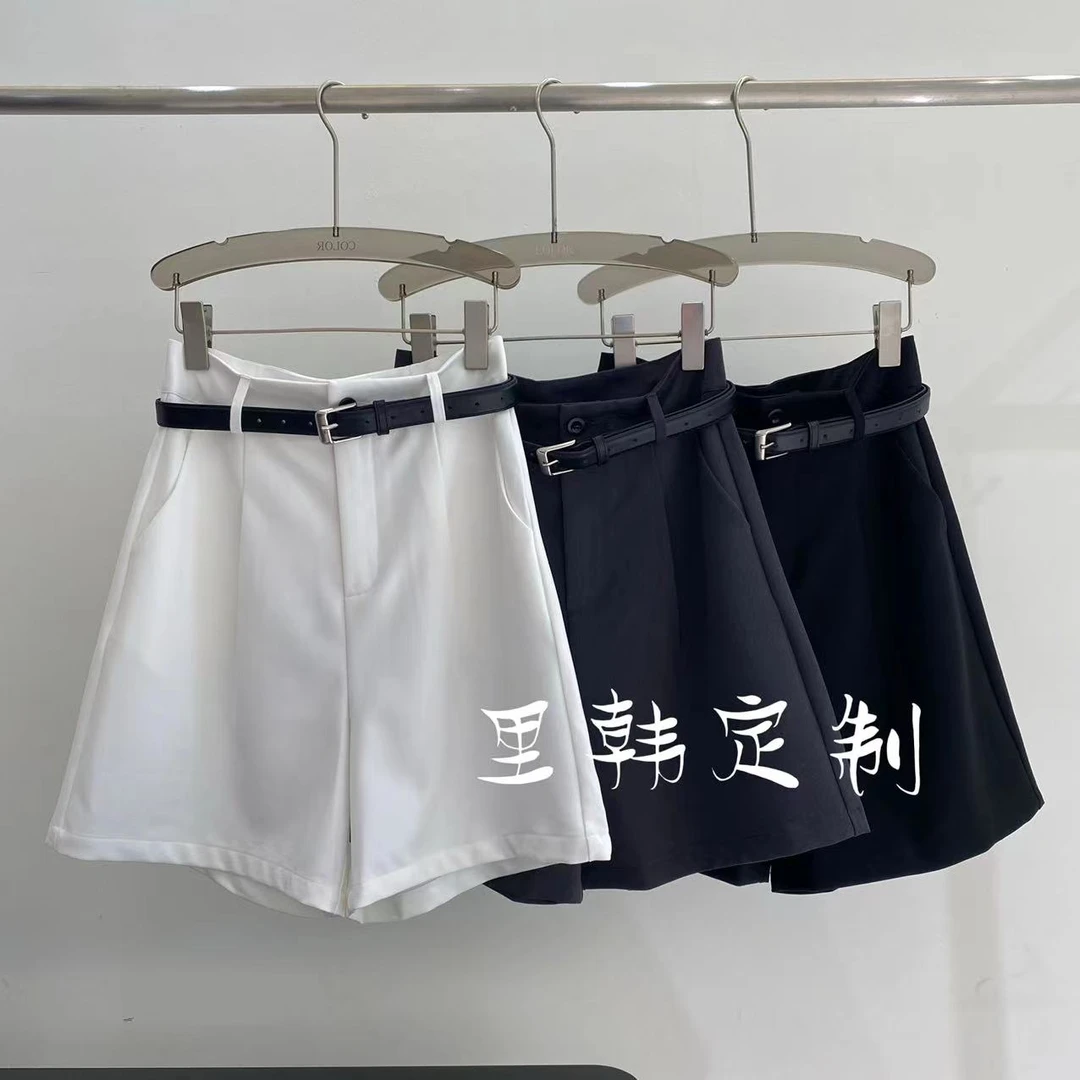 【里韩定制】韩版五分裤女2025年新款高腰显瘦百搭西装阔腿裤89005