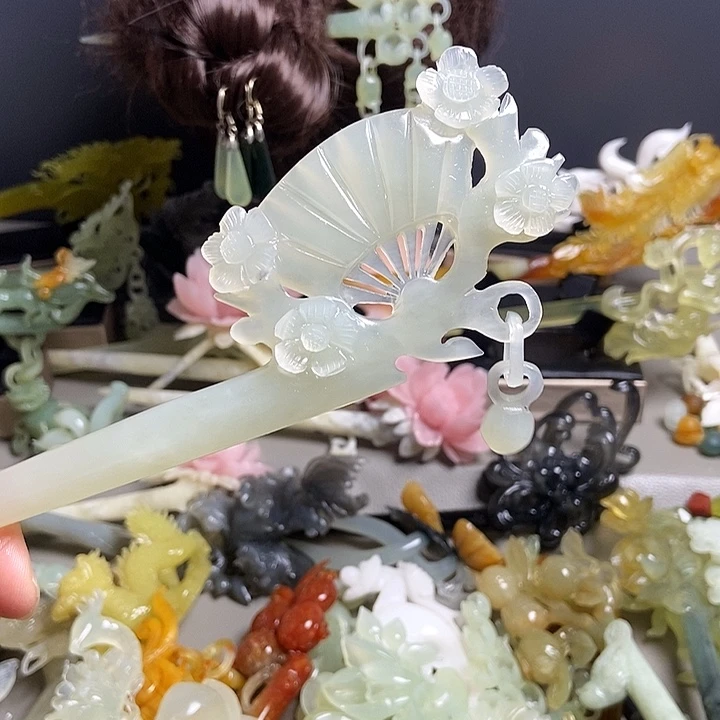 岫玉未镶嵌发簪发簪