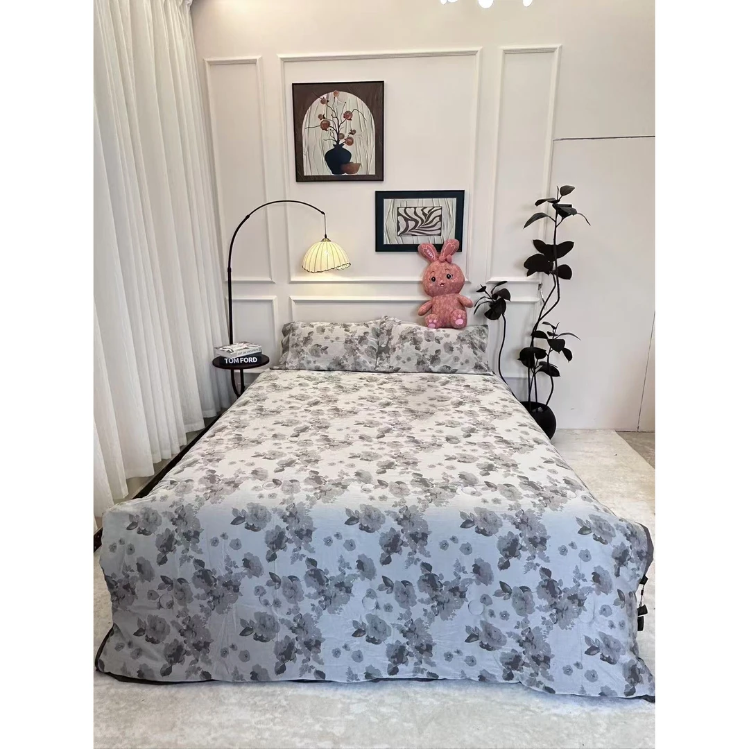 【水墨丹青-双人被】200*230cm纯棉轻奢舒适紫色系列床品