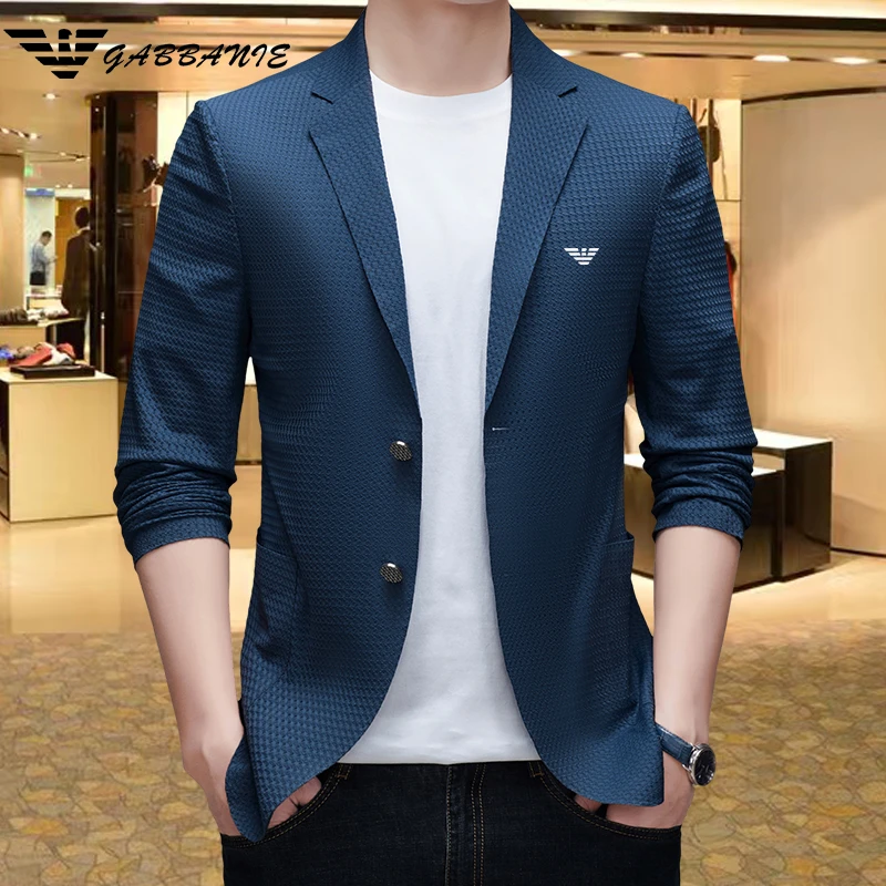 专柜正品夏季新款男士薄款防晒西服高档商务休闲外穿冰丝西装外套