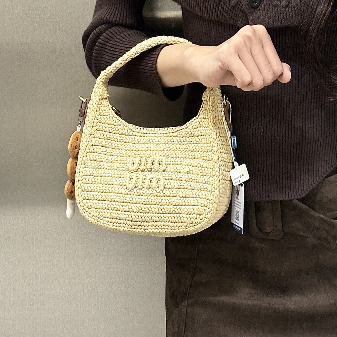 95新 MIU MIU/缪缪 新款米色编织款 Miu Wander