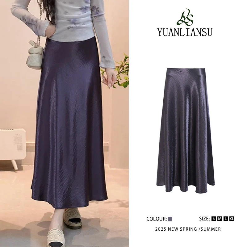 YUANLIANSU/圆脸酥【山茶祈舞】2025春季法式温柔风高腰显瘦半身裙